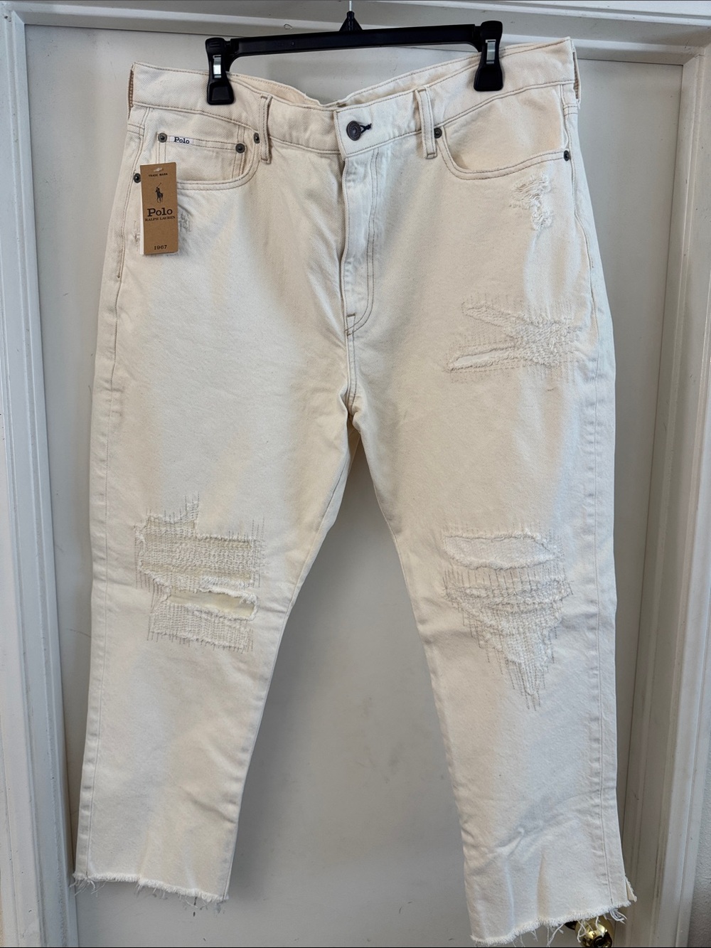 Polo by Ralph Lauren stitched distressed cropped patchwork jean